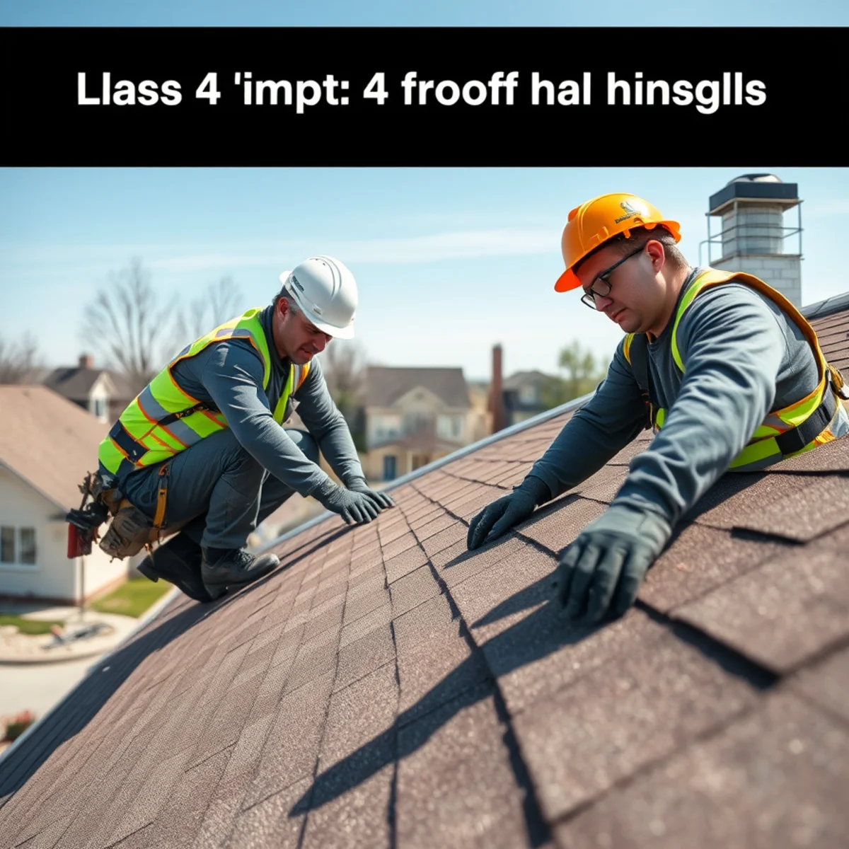 Class 4 impact-resistant shingles being installed on an Indiana home