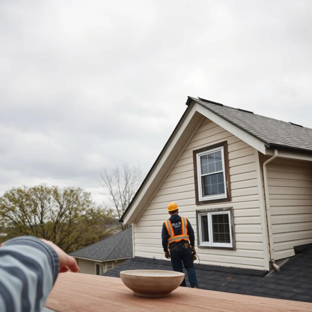 Sagging, uneven roofline on an older Indiana house